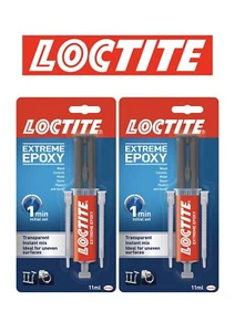 2x Loctite Extreme Epoxy - 11ml - Instant Mix Syringe - Clear - Multi Material - Picture 1 of 4