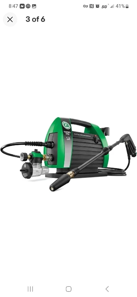 Lavadora a presión eléctrica portátil GC141333-1400 PSI Foto 1 de 4