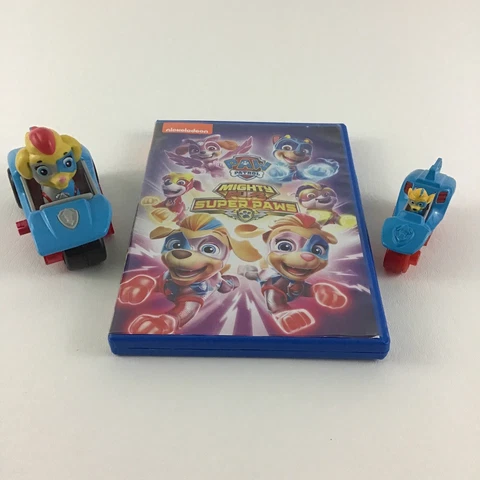 Paw Patrol Mighty Pups Super Paws DVD Mighty Twins Figures Push Along Racers Toy Cover