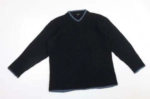George Mens Blue Striped Acrylic Blend Sweatshirt Size S - Picture 1 of 12