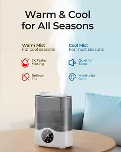 Homvana Smart Humidifier Warm & Cool Mist 7L (807ft²), Top-Fill Humidifiers for - Picture 1 of 8