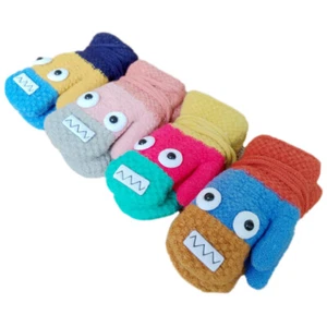 4 Pairs Acrylic Knitted Fabric Children's Gloves Girl for Toddlers 1-3 Ski - Picture 1 of 12