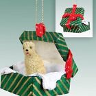 Soft Coated Wheaten Dog Green Gift Box Holiday Christmas ORNAMENT