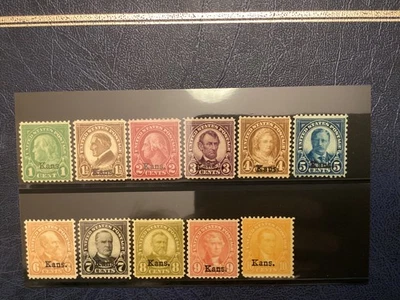 ICOLLECTZONE  US 658-666 Kansas Set F/VF hinged CV $216 (A900) - Image 1 of 4