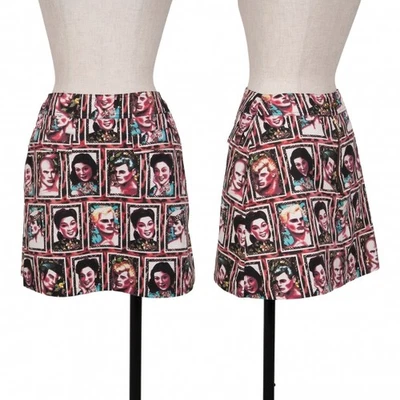 JPG by GAULTIER Portrait Print Mini Skirt Size 40(K-112552) - Image 1 of 4