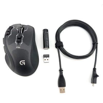 Logitech G700s Wireless Wired Rechargeable Black Gaming Mouse & Dongle - Image 1 of 4