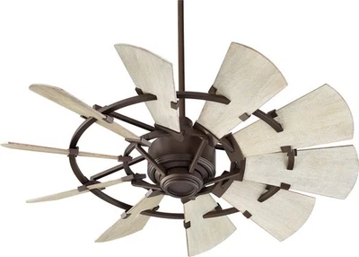 Quorum Windmill 44" Ceiling Fan - Weathered Oak/Weathered Oak 10-Blade - Image 1 of 4