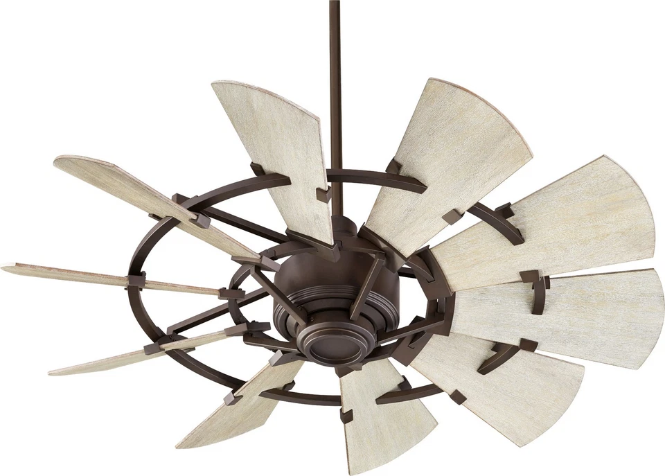 Quorum Windmill 44" Ceiling Fan - Weathered Oak/Weathered Oak 10-Blade - Image 1 of 4
