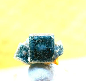 7,3 g Natural Azul Fantasma Fluorita Cúbica Mica Mineral Espécimen/yaogangxian - Imagen 1 de 9