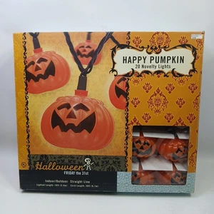 Halloween Happy Pumpkin 20 Novelty String Lights Party Home Decor Prop 2003 NOS - Picture 1 of 6