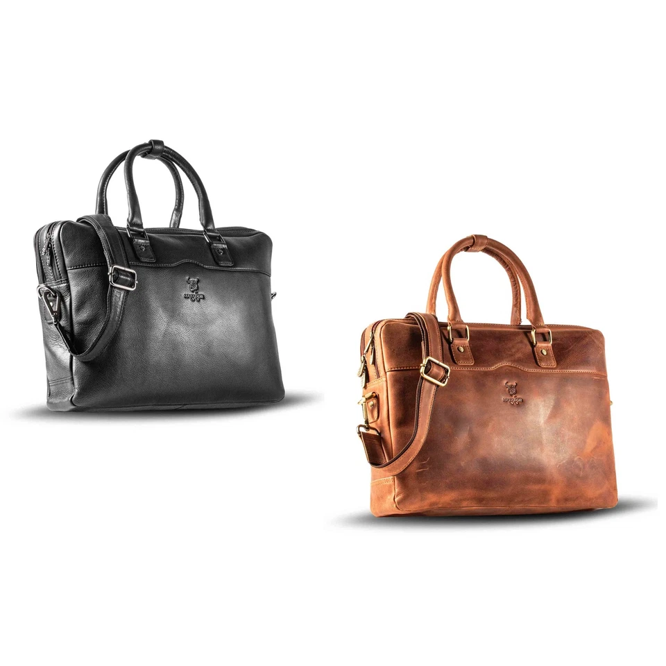 MATADOR LEDER MATADOR Laptoptasche Leder MONACO Handgefertigte Notebooktasche 17 Zoll 2 Farben