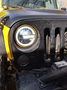 Par de faros LED DRL de 7 pulgadas 45 W para Jeep Wrangler JK JKU TJ LJ CJ - Imagen 1 de 19