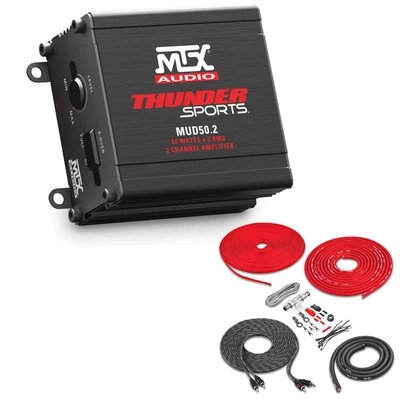 Amplificador marinho compacto MTX MUD50.2 200W Peak Class-D 2 canais com kit de amplificador - Imagem 1 de 4