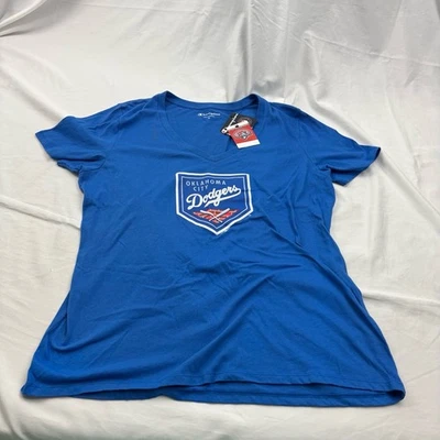 NUEVA Camiseta Para Mujer XL Azul Campeón Oklahoma City Dodgers Béisbol MLB Cuello en V Foto 1 de 4