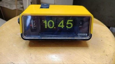 CITIZEN 5RD025 Flip Alarm Clock Yellow Patapata Vintage Retro Rare 70s Japan - Image 1 of 4