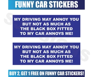BLACK BOX FITTED - FUNNY SELF ADHESIVE VINYL STICKERS - Picture 1 of 2