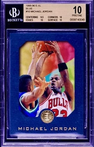 POP 4 BGS 10 Pristine Michael Jordan 1995-96 Skybox E-XL Azul 0.5 a Negro Etiqueta - Imagen 1 de 3