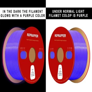 Glow In The Dark Purple PLA Filament 1.75mm Phosphorescent 3D Printer Filament - Afbeelding 1 van 5