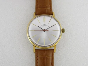 Luch Ultra Slim Cal.2209 Vintage USSR Russian Beautiful Gold Men Watch SERVICED - Picture 1 of 13