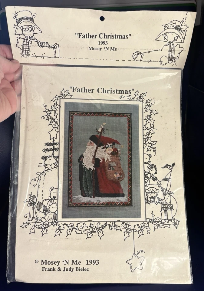 Father Christmas  Cross Stitch Chart  Mosey 'N Me  1993  OOP  HTF  NEW - Image 1 of 2