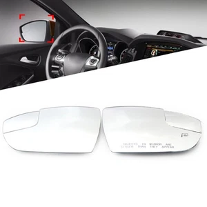 Left Right Side Rearview Mirror Glass W/Heat Blind Spot For Ford Focus 2012-2018 - Picture 1 of 9