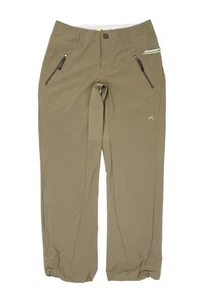 Mountain Hardwear Hiking Pant Women 4 Tan Beige Straight Leg Adjustable Cord Hem - Picture 1 of 6