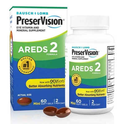 PreserVision AREDS 2 vitaminas para ojos, #1 marca recomendada por oftalmólogos, luteína... Foto 1 de 4