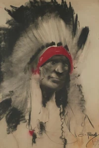 Autoritratto 1909 di Charles M Russell Western Giclée stampa artistica + spedizione gratuita - Foto 1 di 3