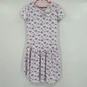 Dot Dot Smile Girl's Flapper Skater Dress sz 7 NWT Purple Stars Short Sleeve - Picture 1 of 8