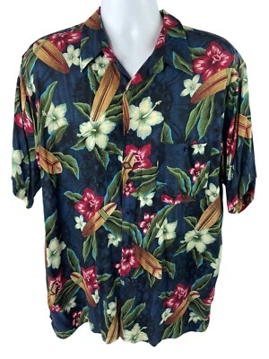 Vintage Marc Edwards Shirt Mens XL Hawaiian Surfboards Tropical Flowers - Image 1 of 4