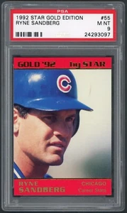 1992 Star Gold Edition Ryne Sandberg Chicago Cubs #55 PSA 9 MINT HALL OF FAME - Picture 1 of 2