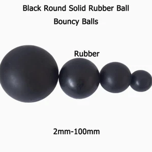 Pelota de goma maciza redonda negra pelotas hinchables bola de entrenamiento diámetro 2 mm -100 mm - Imagen 1 de 15