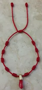 Pulsera Nudo Rojo Adulto Buena Suerte Dije Mano Roja Azabache (Mano Azabache Rojo) - Imagen 1 de 4