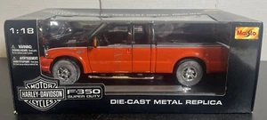 1/18 Maisto Harley-Davidson Ford F-350 Super Duty Pickup Truck DieCast Orange - Picture 1 of 9