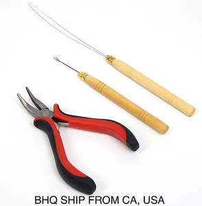 3PC Feather Hair Extension Tool Kit-Pliers Loop Hook for Micro Beads Extensions - Picture 1 of 1