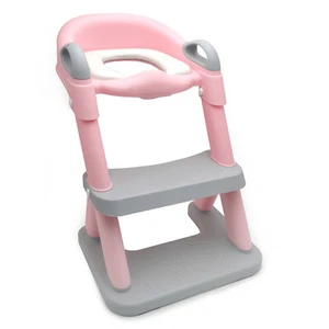 Pink Potty Training Toilet Seat Chair Ladder Step For Toddler Kids Boys & Girls - Picture 1 of 9
