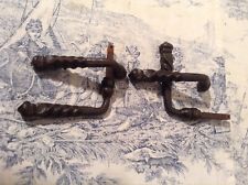 Two Pair Vintage French Wrought Iron Door Handles - Reclaimed Salvaged (3923)