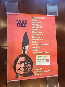 Sitting Bull Vietnam March May Day 1971 Washington DC Nixon Eviction Sticker - Picture 1 of 7