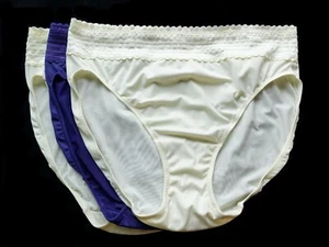 3 Warner's Mocha No Pinching No Problems Ivory Hi-Cut With Lace Panties XL/8 - Picture 1 of 1