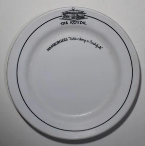VINTAGE!! THE KRYSTAL HAMBURGERS RESTAURANT 9 Zoll SPEISETELLER - MELMAC - Bild 1 von 4