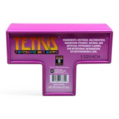 Vintage Tetris Tetrimino Mini Mint Purple T Shaped Tin - Image 1 of 4