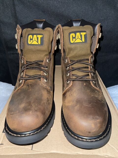 Caterpillar Bota de trabalho masculina Outbase macia, Couro marrom