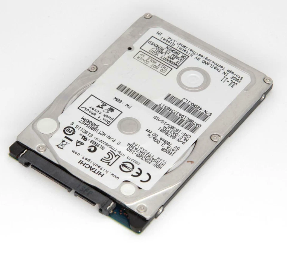 160GB 2,5 " 6,35cm Hitachi HDD SATA HTS543216A7A384 Z5K320-160 Slim 7mm F216 - Image 1 of 1