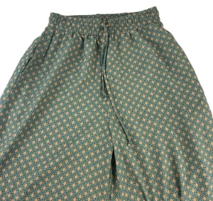 Three Bird Nest Women's Boho Harem Gypsy Pants Green Geometric New Tie Waist S - Picture 1 of 4