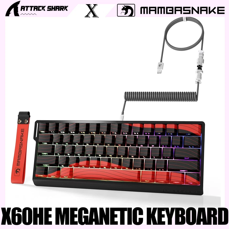 MAMBASNAKE X60 HE Rapid Trigger Magnetic Keyboard, 0.01mm RT 8KHz Tri-Mode - Image 1 of 4