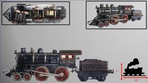 1905-1910 US-Market Cast Iron Bing 4-4-0 1-gauge Clockwork Locomotive - Picture 1 of 9