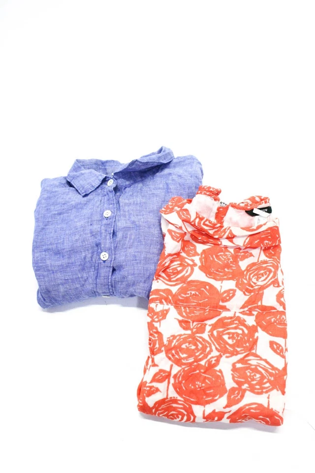 Camiseta regata feminina J Crew com botões multicolorida tamanho 6 8 lote 2 - Imagem 1 de 3