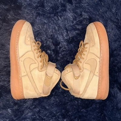 Nike Air Force 1 High FLAX de colección 5Y auténticas usadas raras 2016 ligeramente usadas Foto 1 de 4