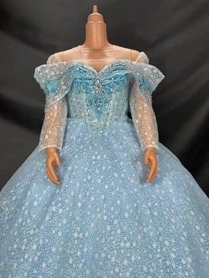 ВЫСОКОЕ КАЧЕСТВО СВЕТЛО-СИНИЙ ДЛИННЫМ РУКАВОМ ДЛИНА ПОЛА ШНУРУЕТ ВВЕРХ БИСЕРОМ СВАДЕБНОЕ ПЛАТЬЕ - Изображение 1 из 2