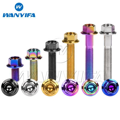 WANYIFA Titanium Bolt M5x10 15 20 25 30mm Small Flange Hex Head Screw for Motorcycle Car